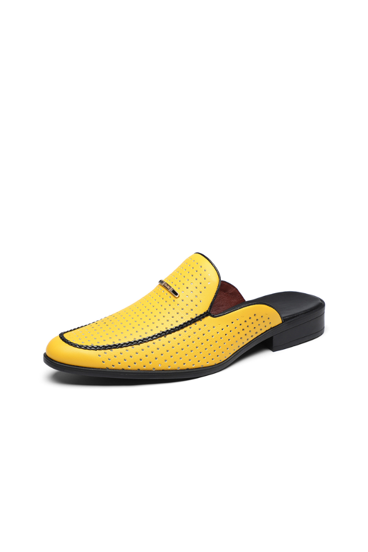 Anson Perforated Leather Mule - Sunlit Yellow