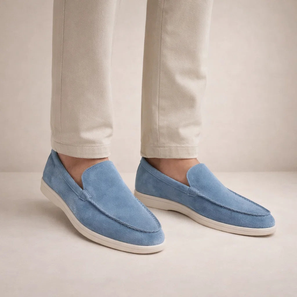Leather Slip-On Loafers in Classic Brown