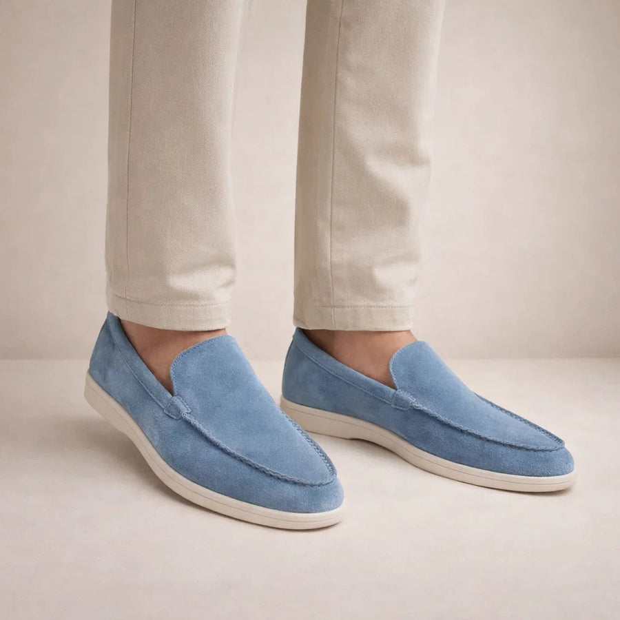 Leather Slip-On Loafers in Classic Brown
