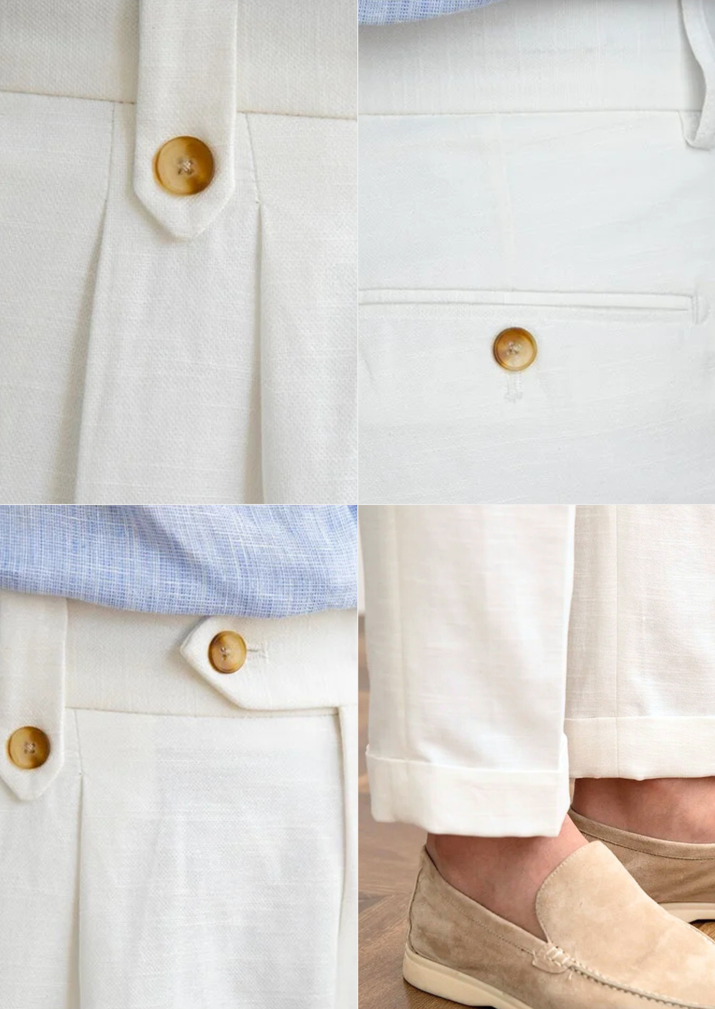 Cagliari Pleated Trousers in White