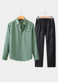Dolcevita Long Sleeve Summer Ensemble - Green/Black