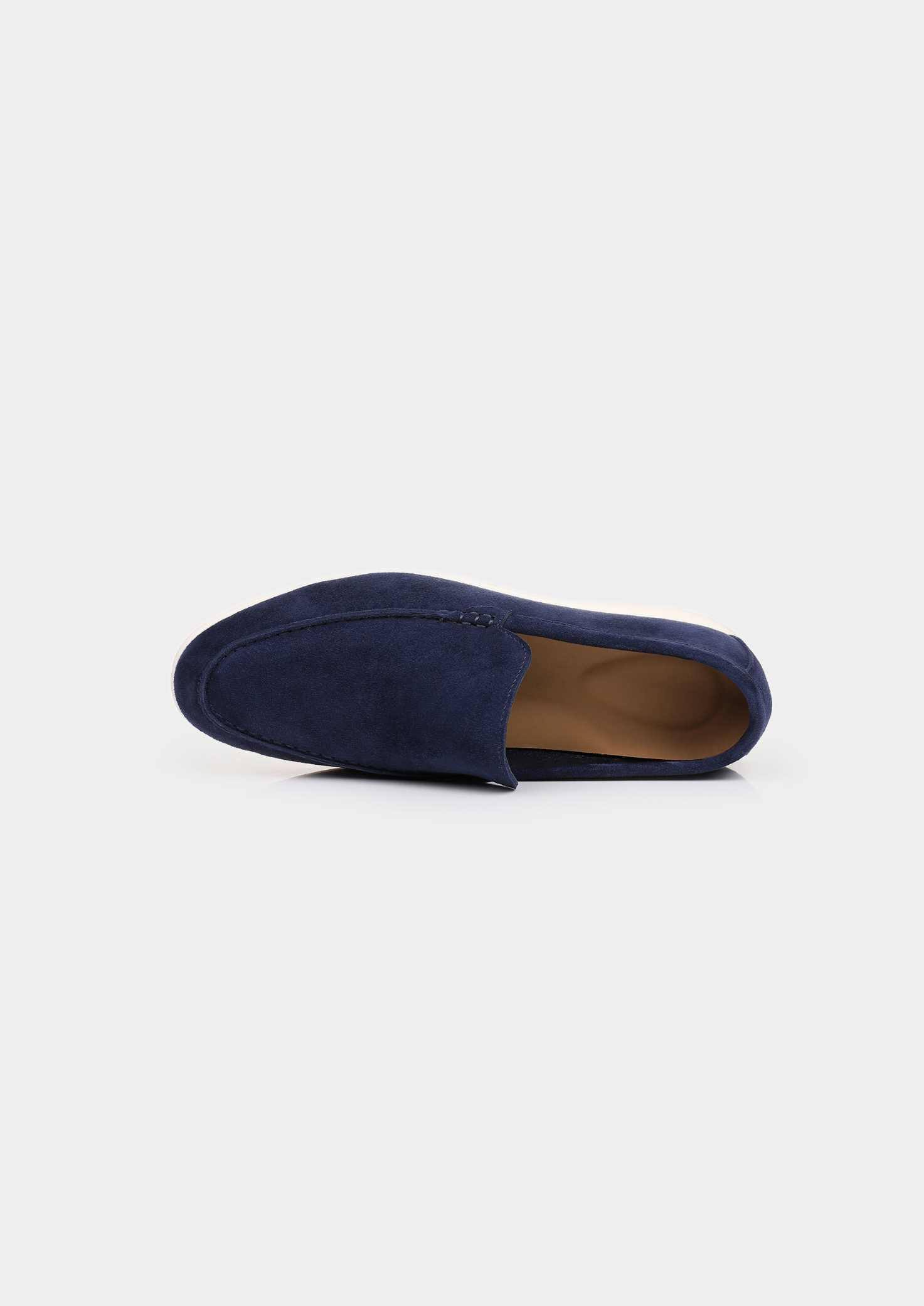 Navy Blue Marina Leather Loafers