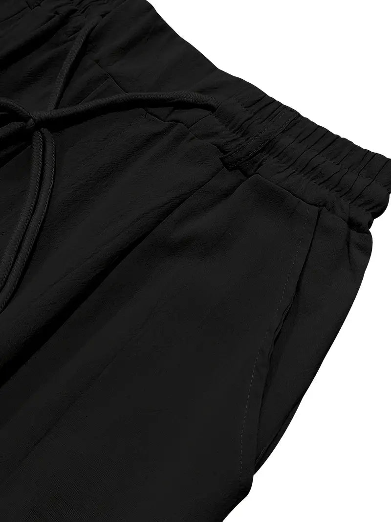 WIDE LINEN TROUSERS WITH CORD