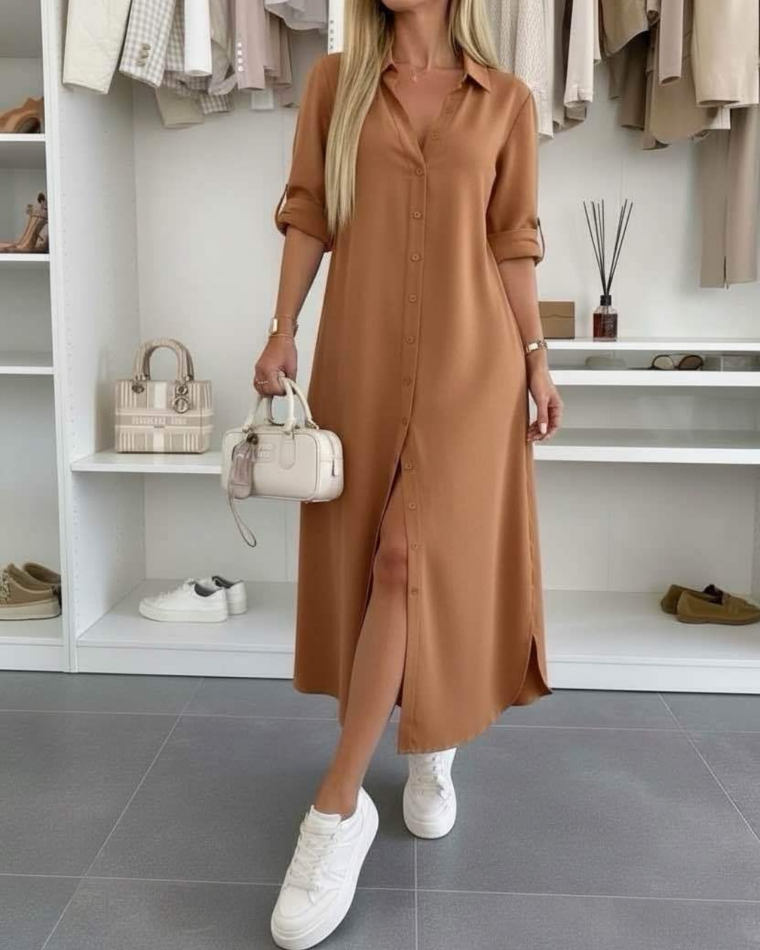 Ivy Silk Button Dress