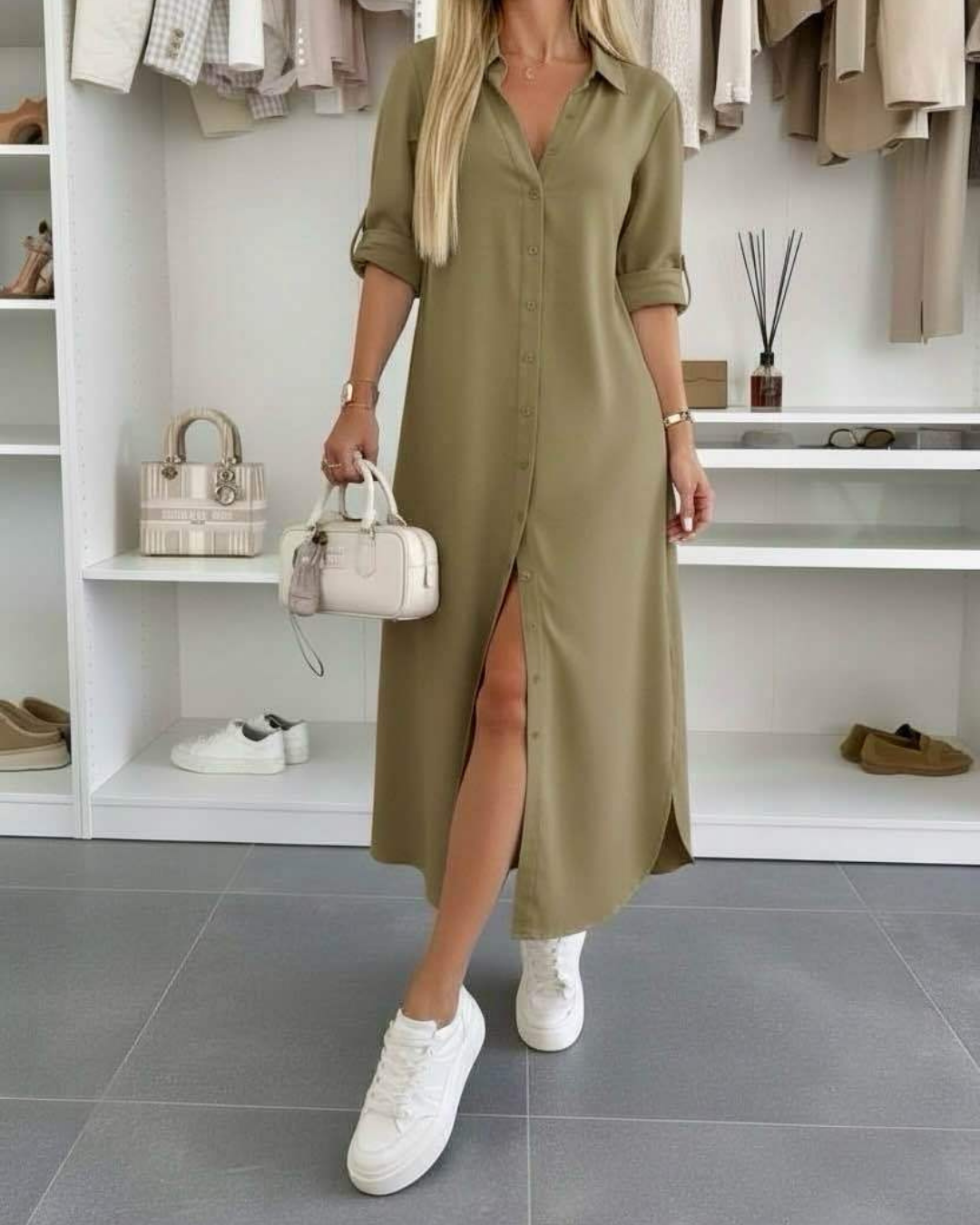 Ivy Silk Button Dress