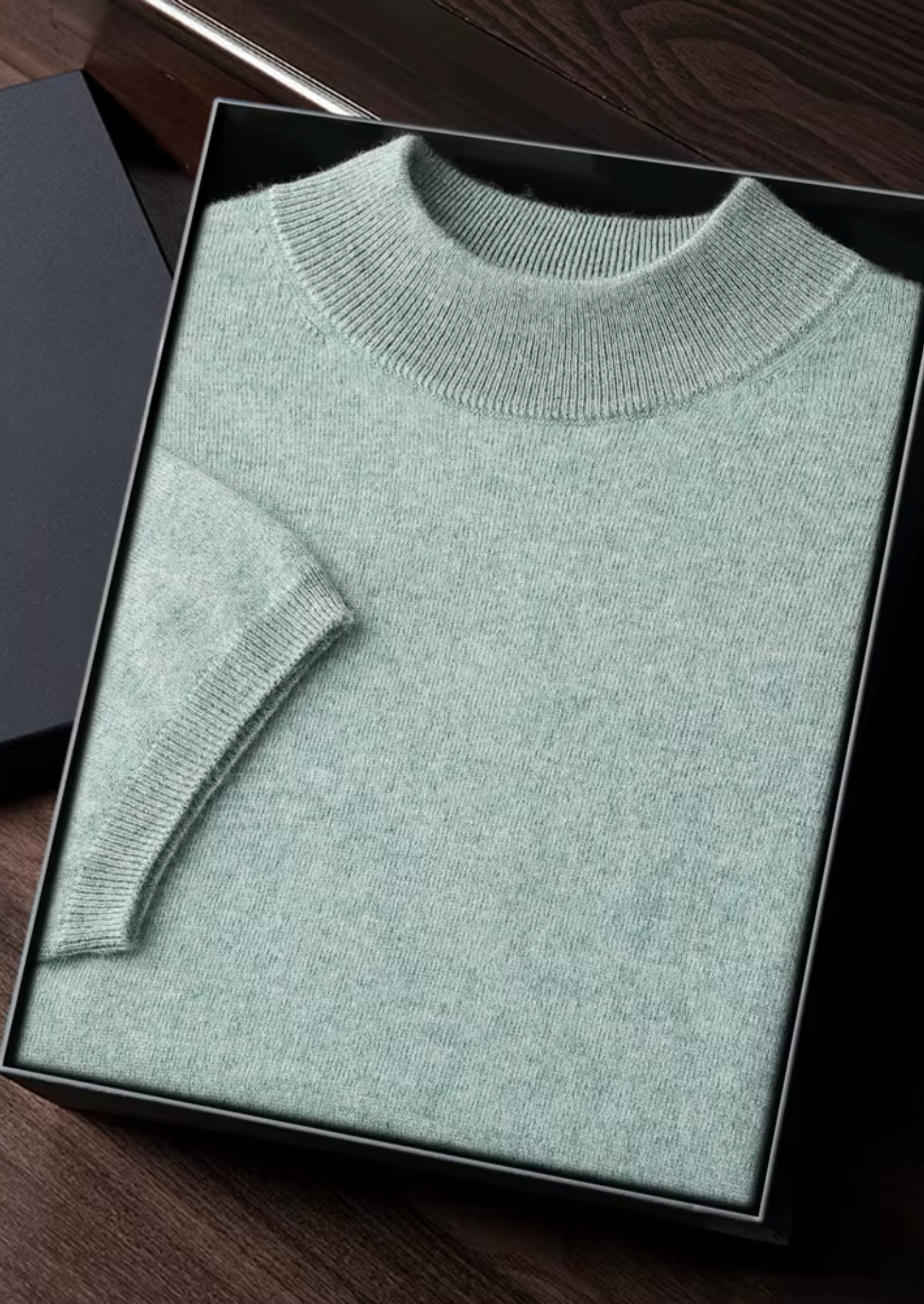 Cashmere Mock Neck T-Shirt in Classic Ivory