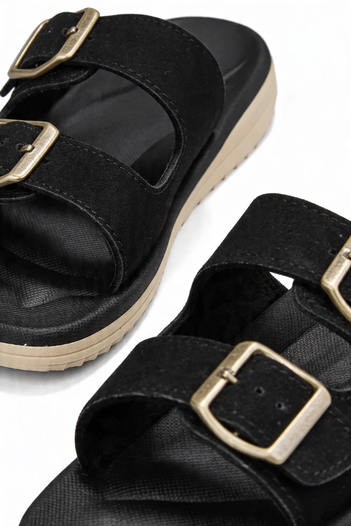 James Orthopedic Sandals in Noir
