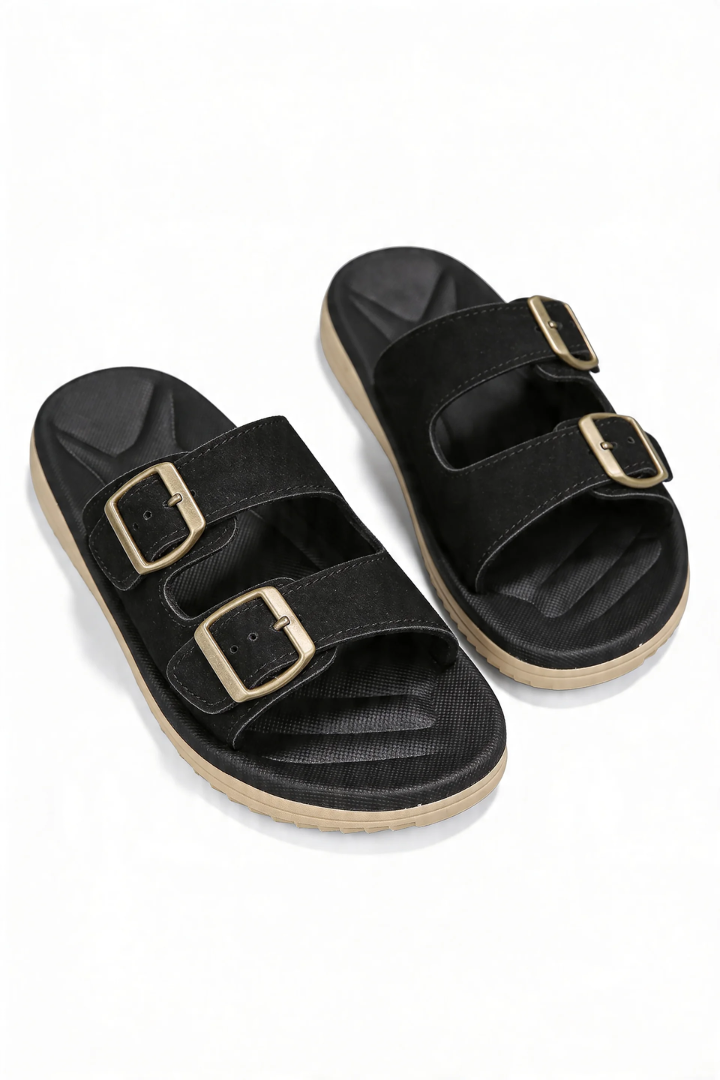 James Orthopedic Sandals in Noir
