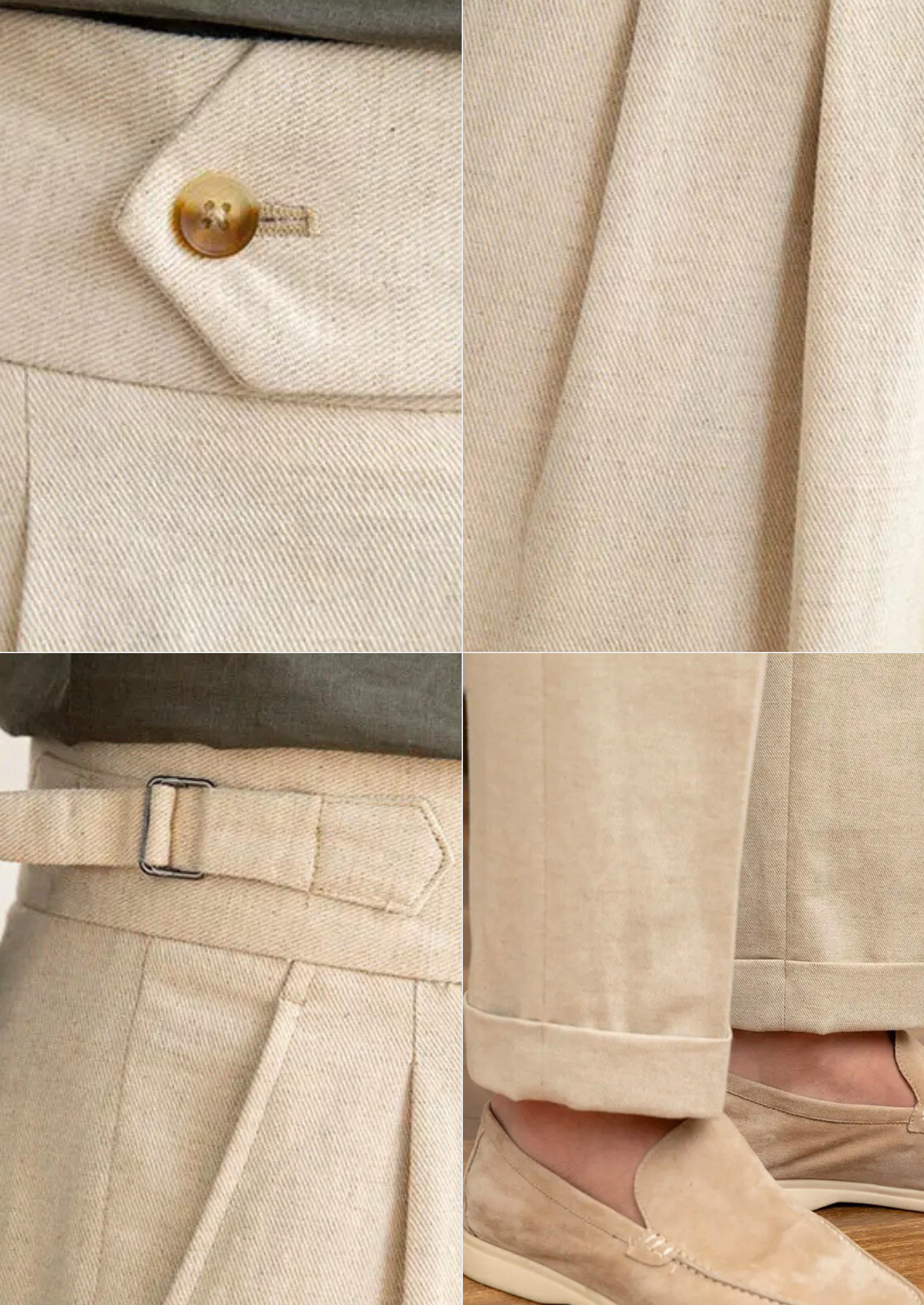 Napoli Pleated Trousers in Sand