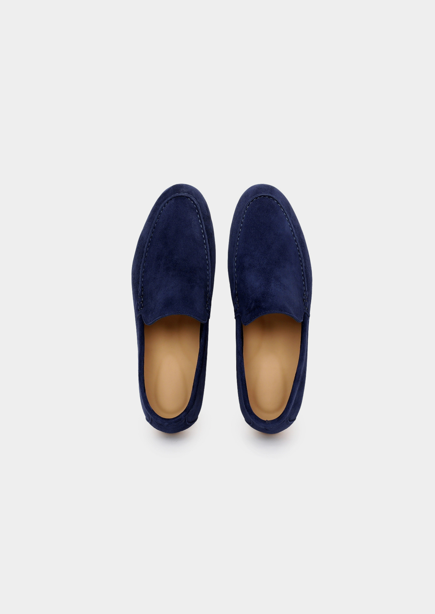 Navy Blue Marina Leather Loafers