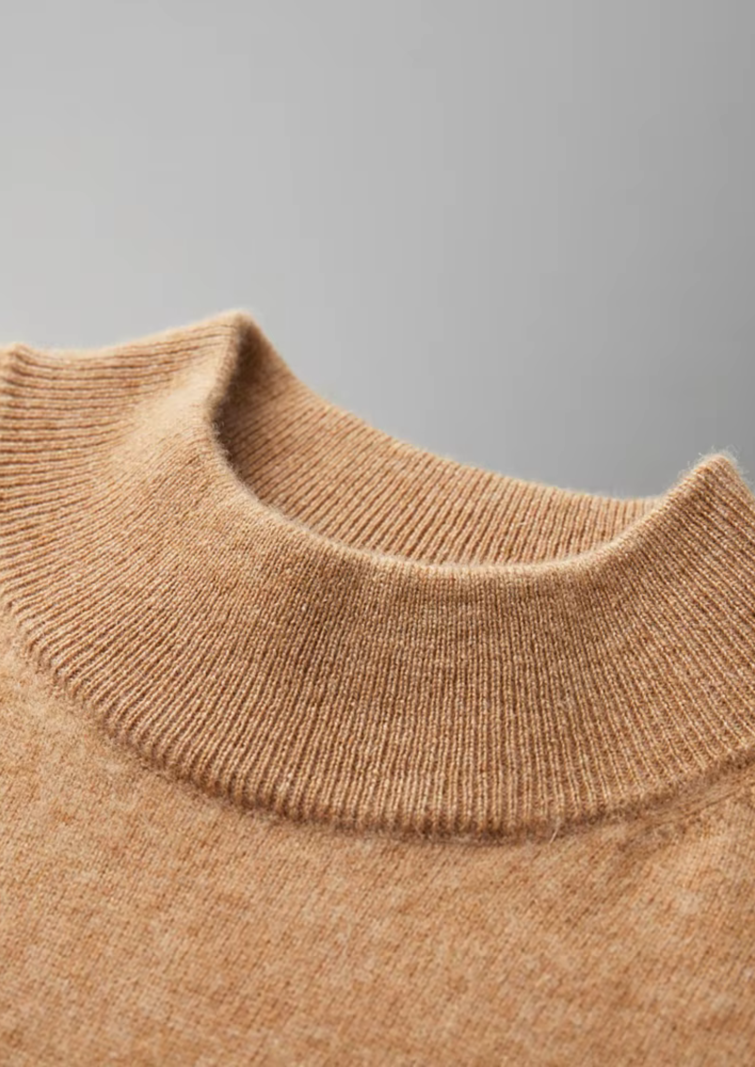 Cashmere Mock Neck T-Shirt in Classic Ivory
