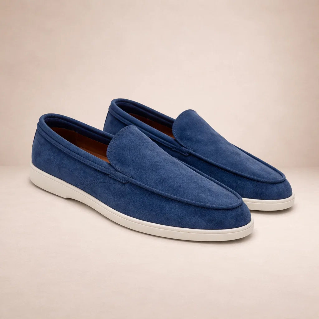 Leather Slip-On Loafers in Classic Brown