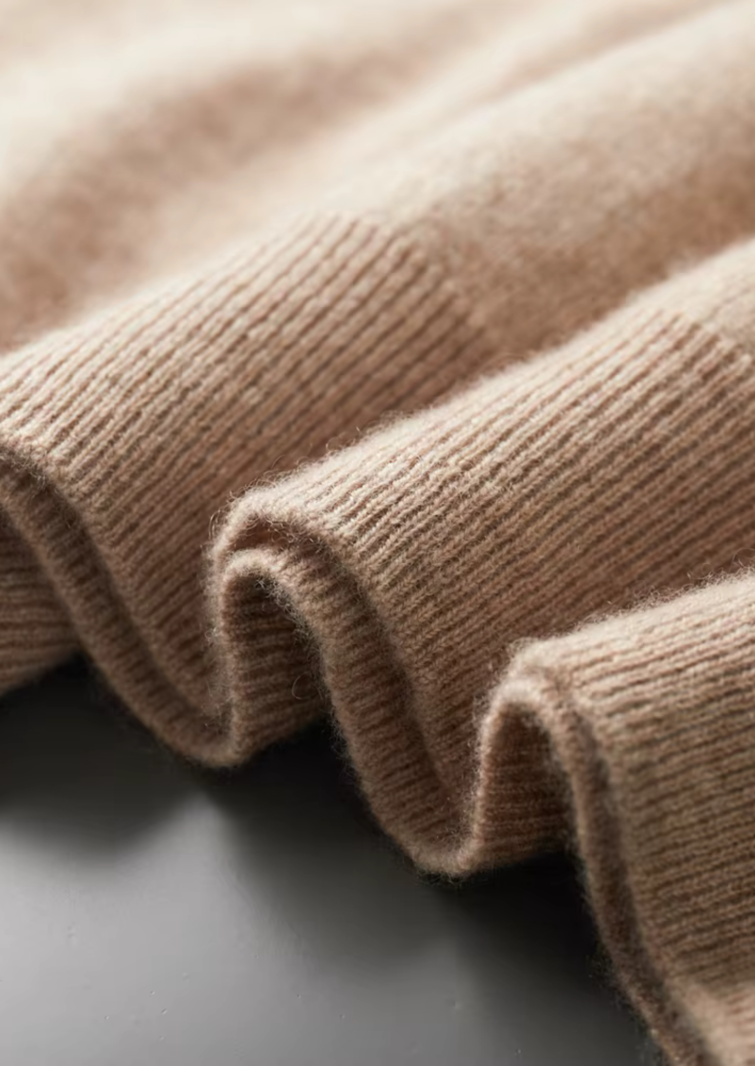 Cashmere Mock Neck T-Shirt in Classic Ivory