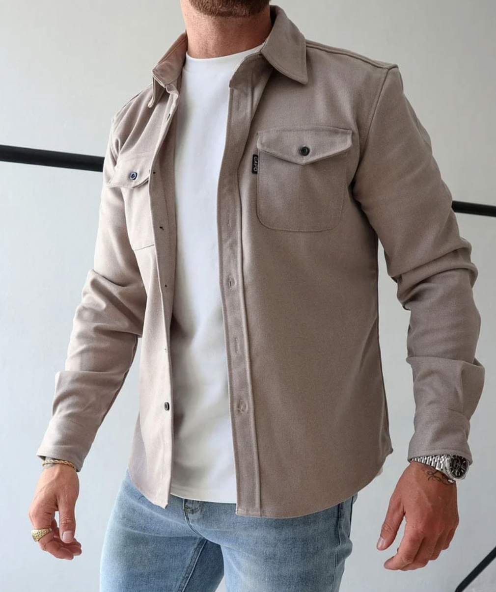 Refined Men's Overshirt in Classic Navy