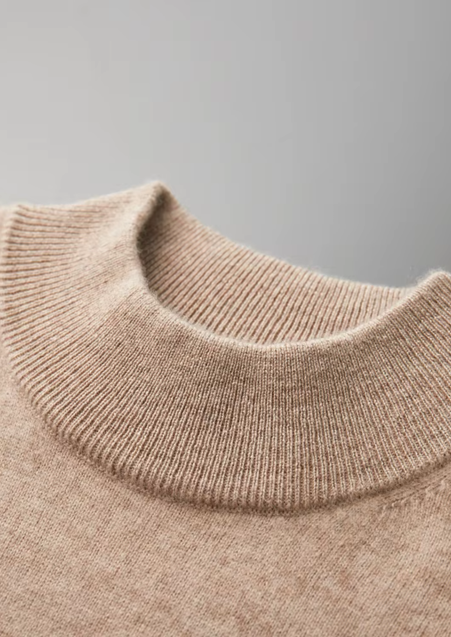 Cashmere Mock Neck T-Shirt in Classic Ivory