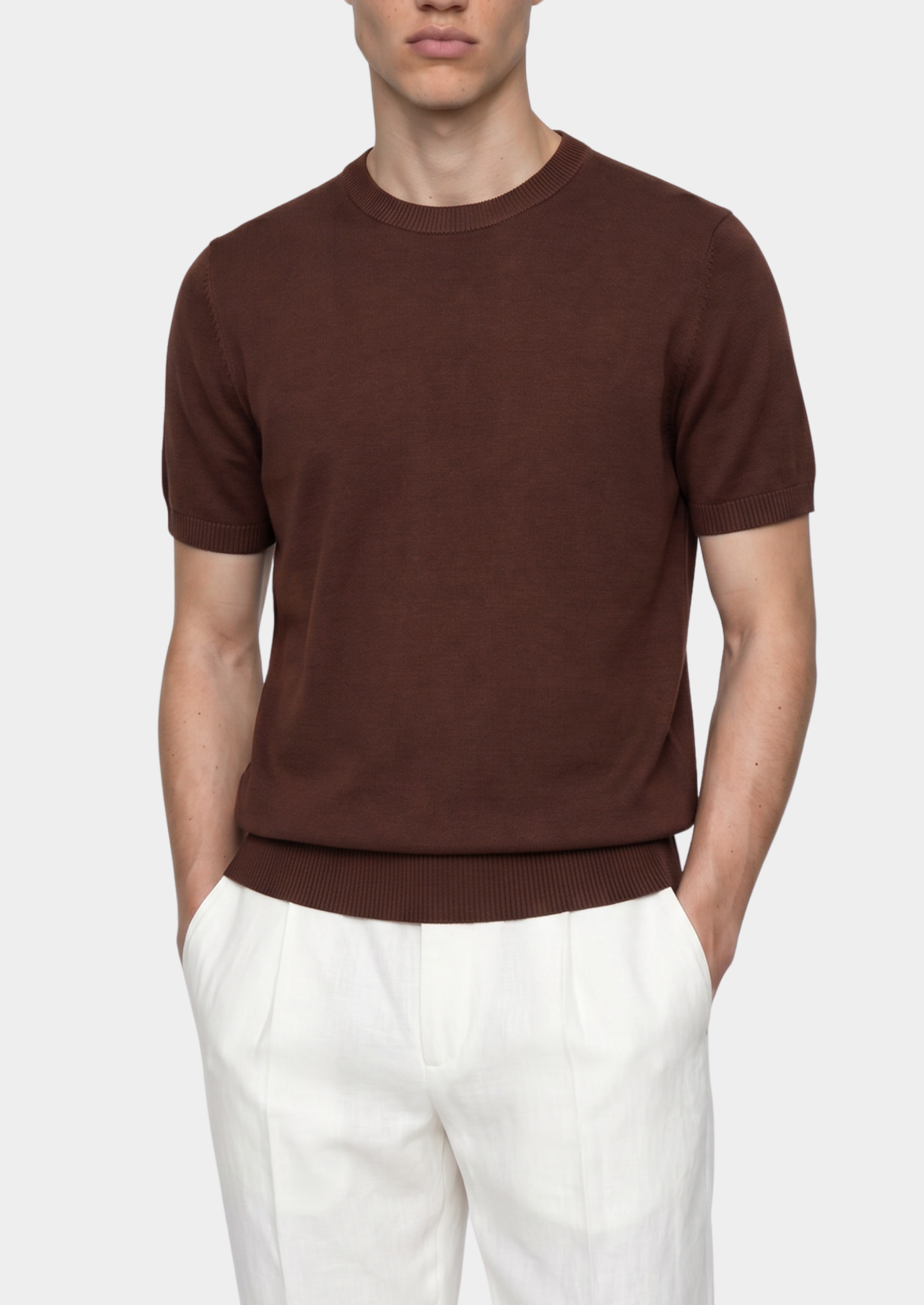 Timeless Coffee Knitted Crewneck Tee