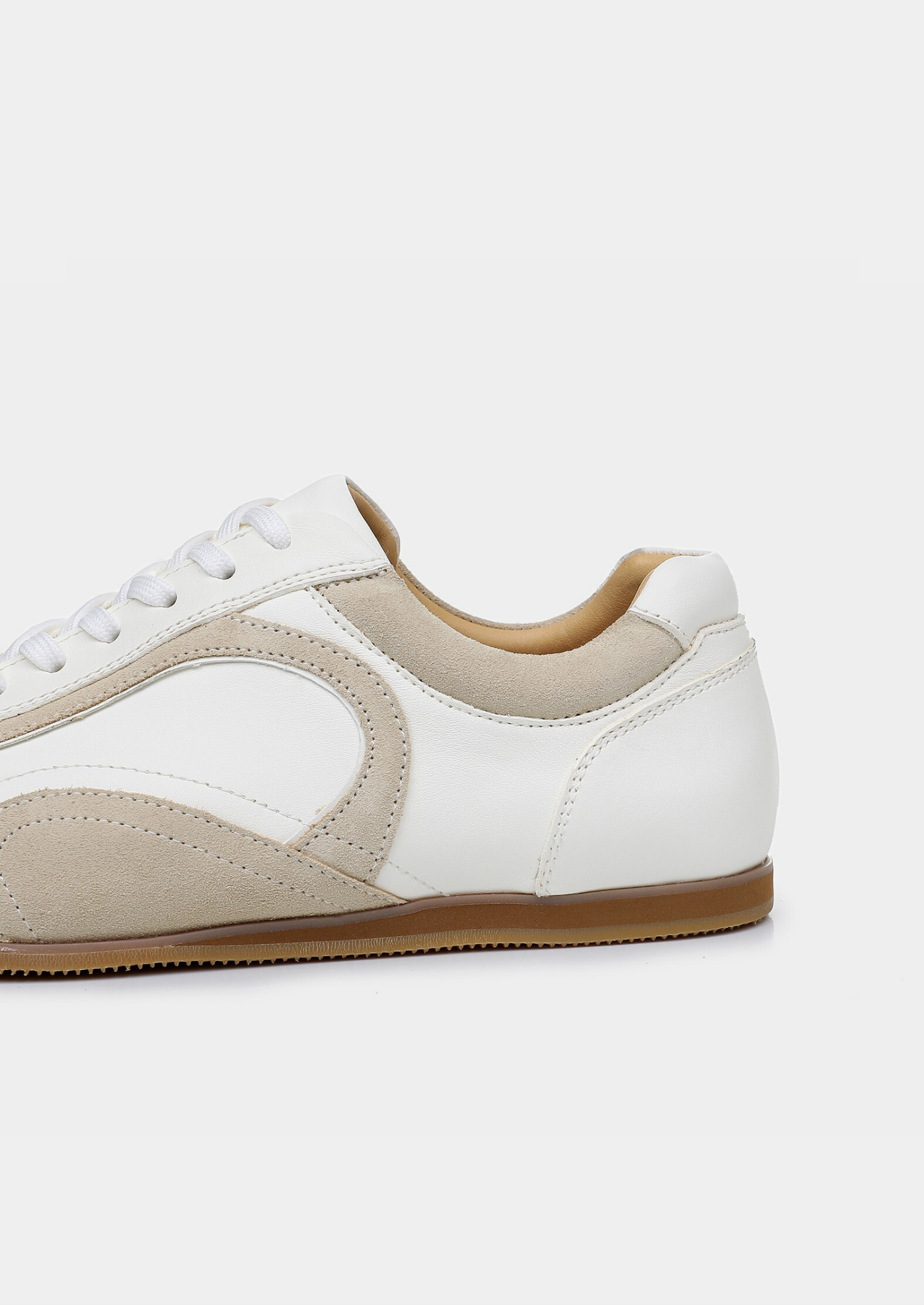White Retro Suede Leather Sneakers