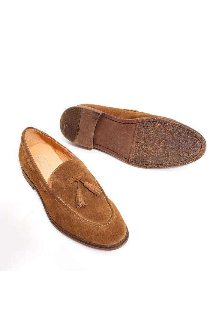 Cognac Suede Marcellin Tassel Loafers