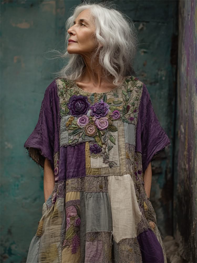 Nature's Grace Silk Midi Dress
