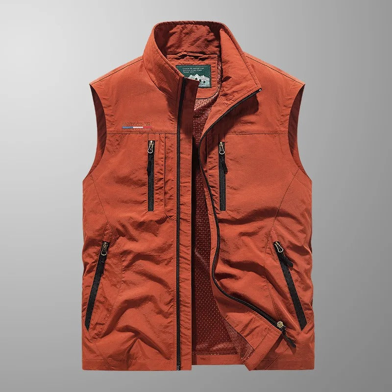 Men's Outdoor Vest with Stand Collar