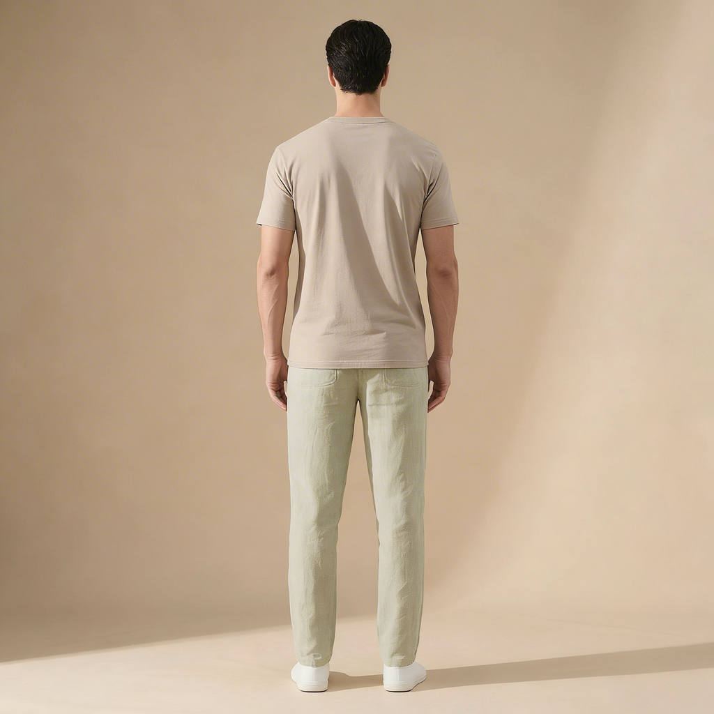 Linen Summer Trousers for Men in Classic Beige