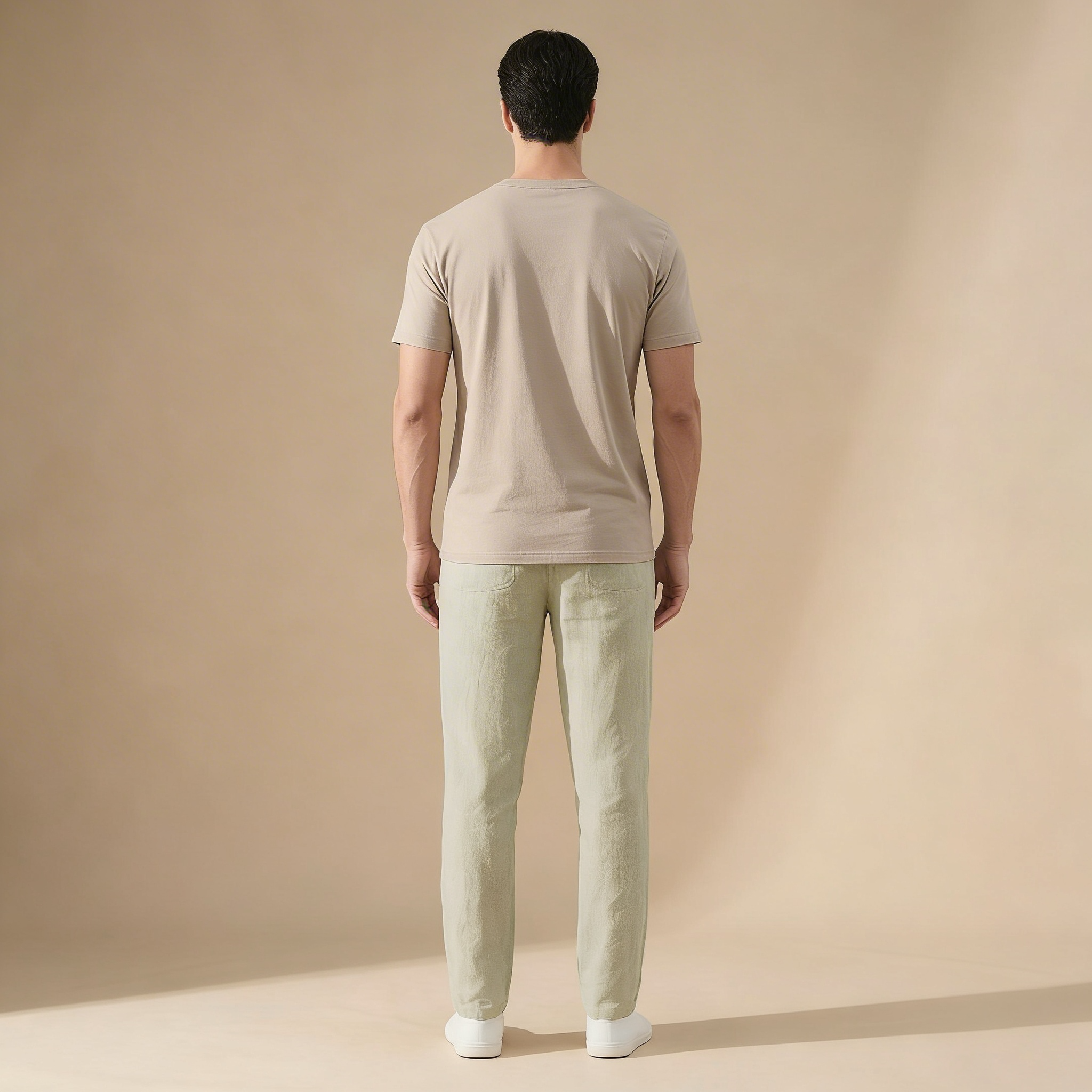 Linen Summer Trousers for Men in Classic Beige