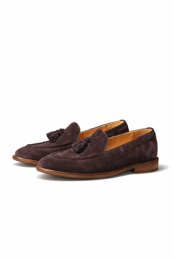 Espresso Suede Tassel Loafers