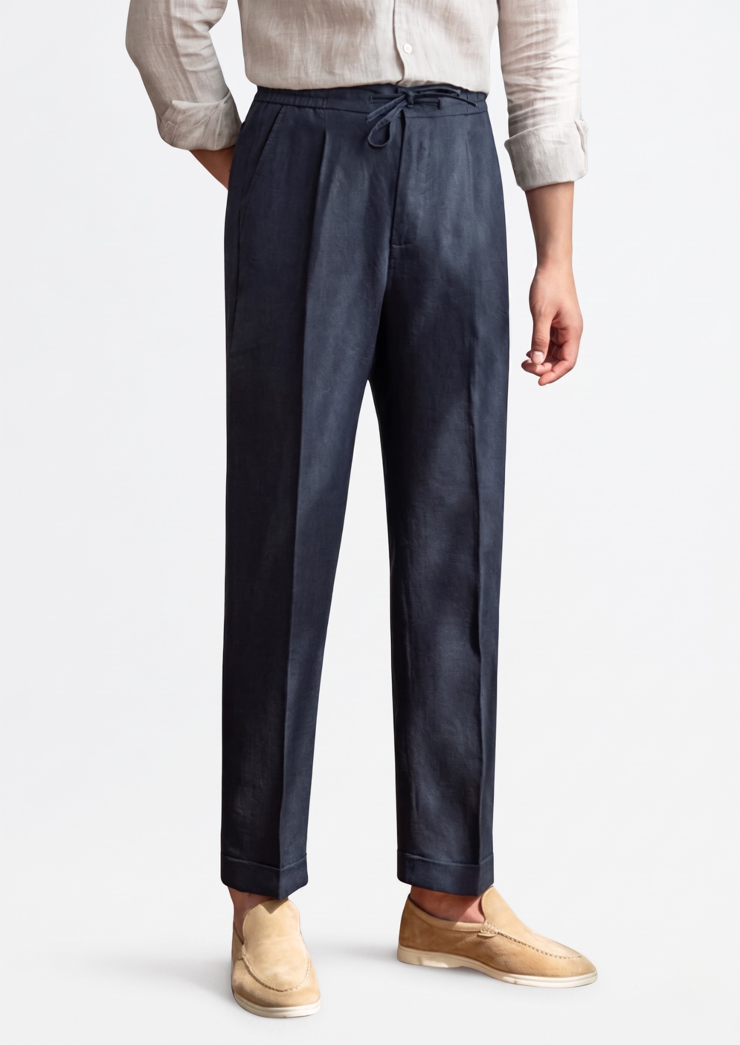 Coastal Drawstring Trousers in Navy