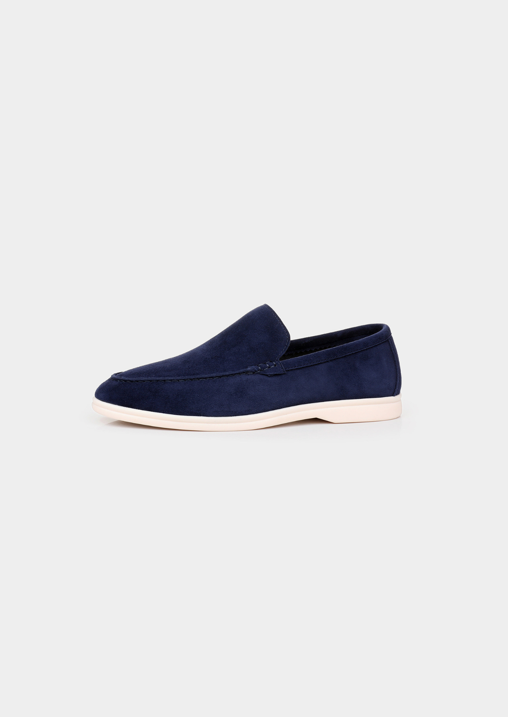 Navy Blue Marina Leather Loafers