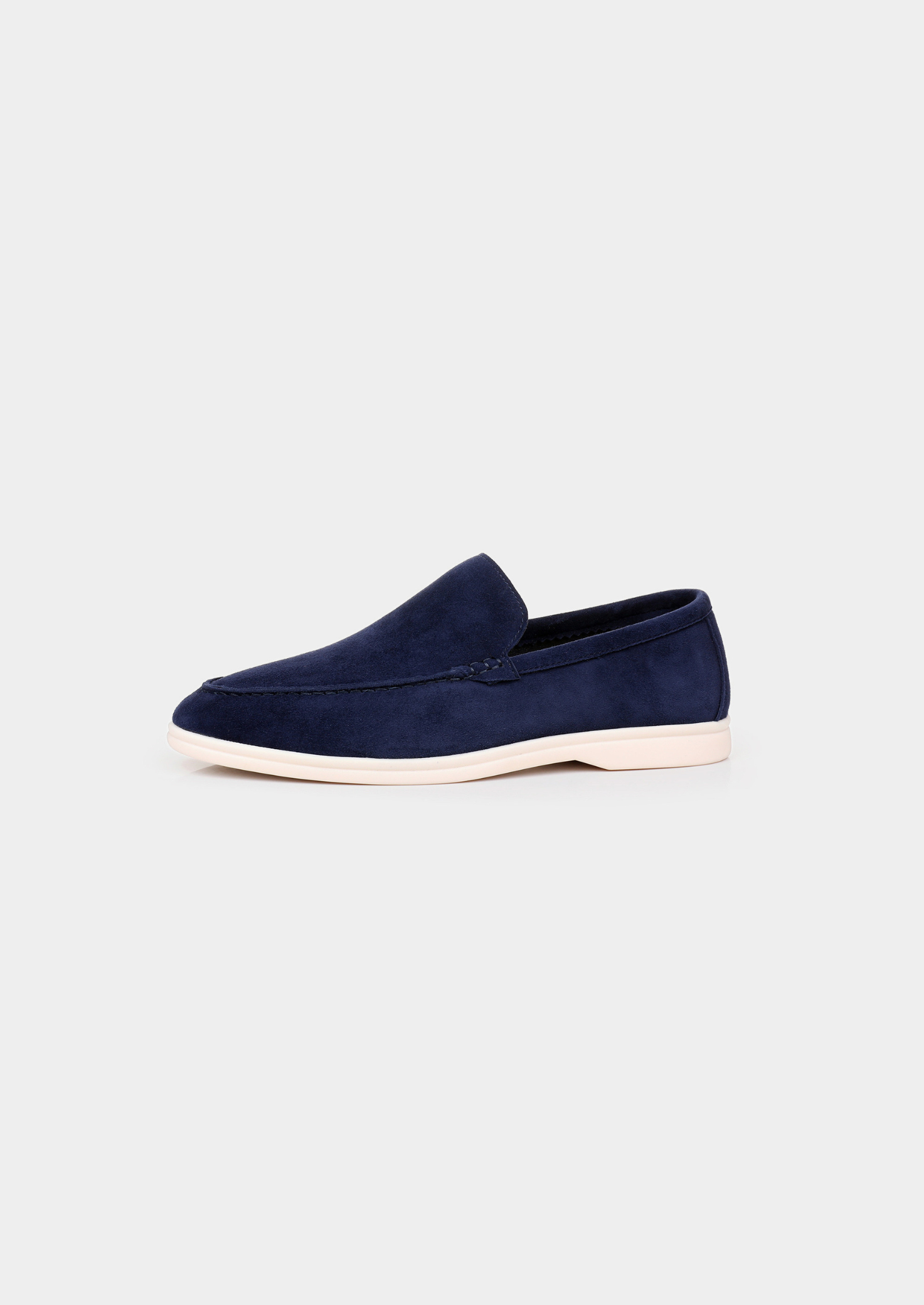Navy Blue Marina Leather Loafers