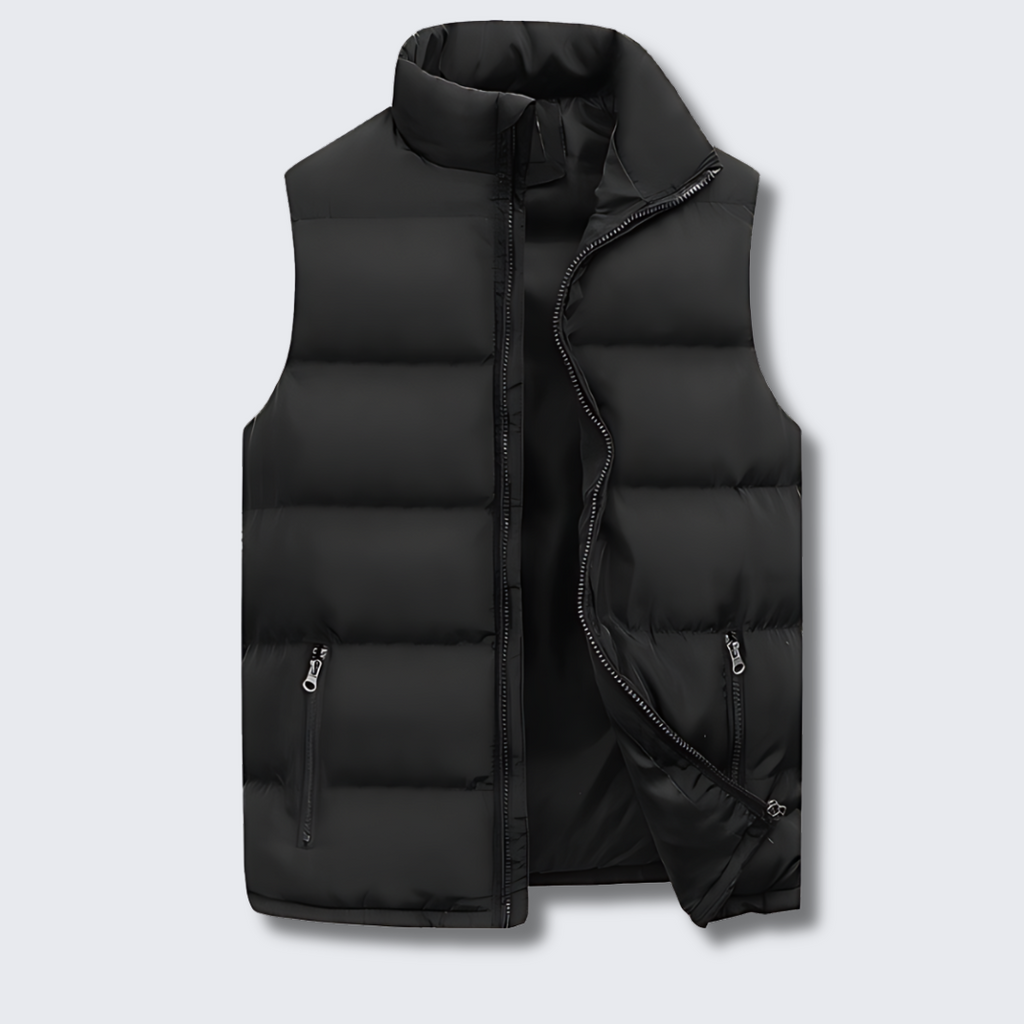 Men's Quilted Puffer Vest in Earth Tones