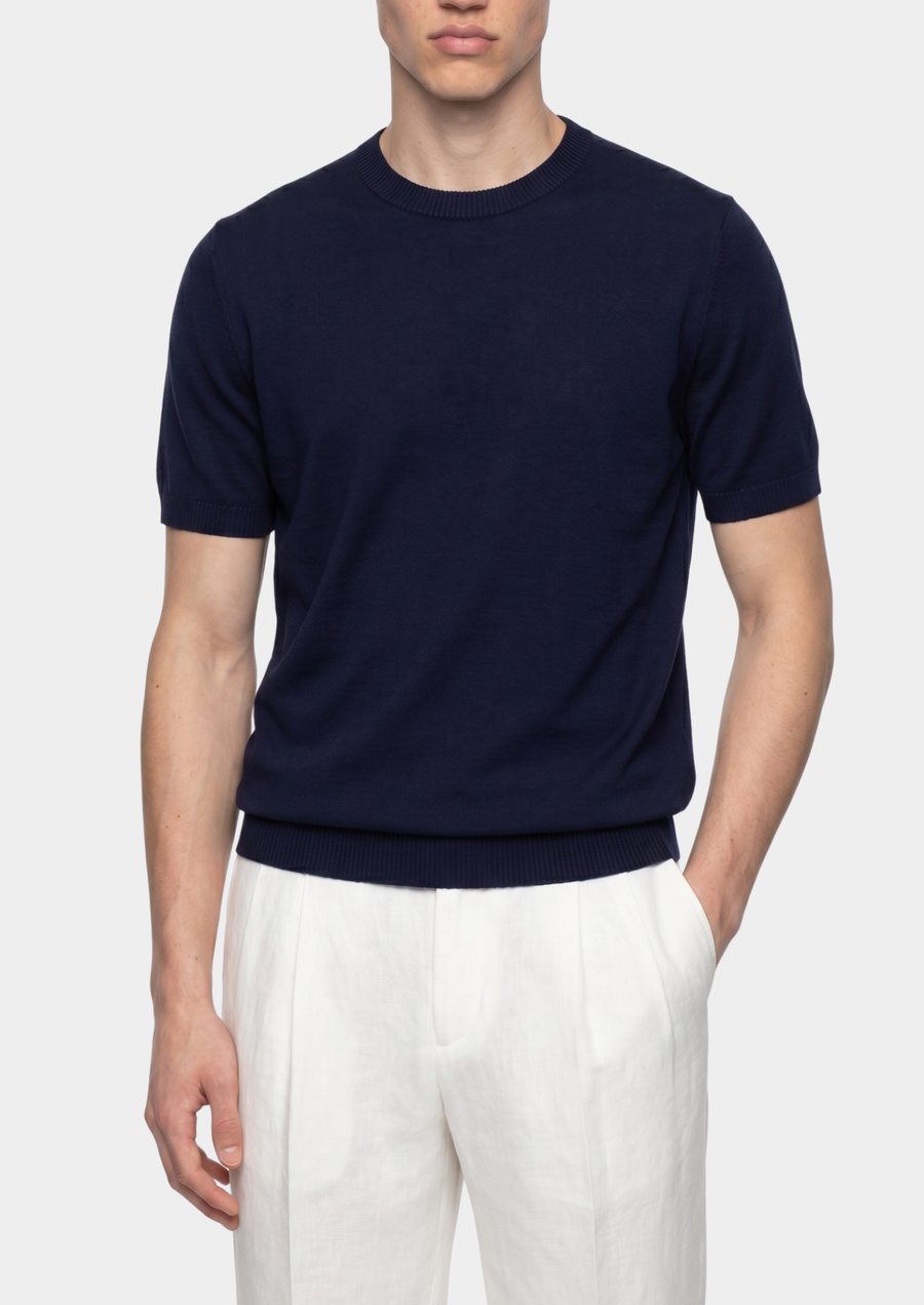 Timeless Navy Blue Knit Crewneck