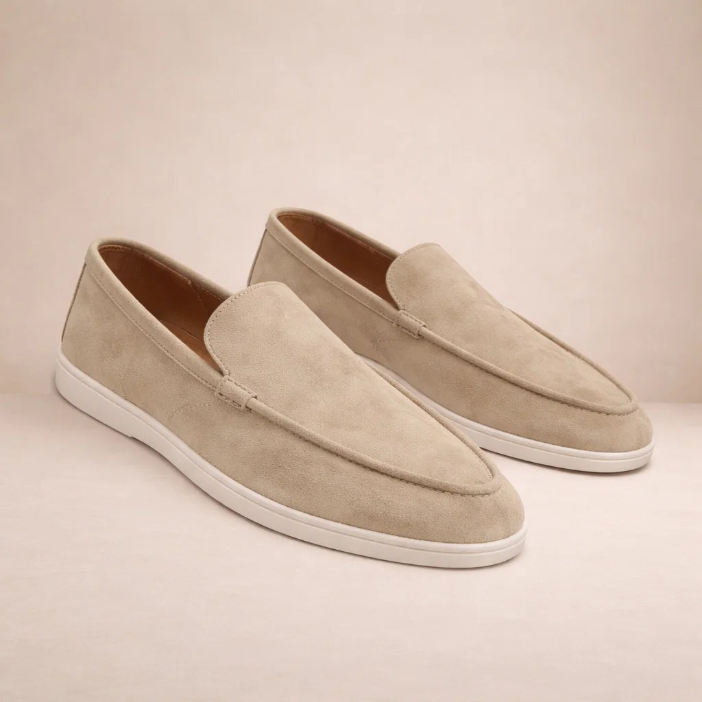 Leather Slip-On Loafers in Classic Brown