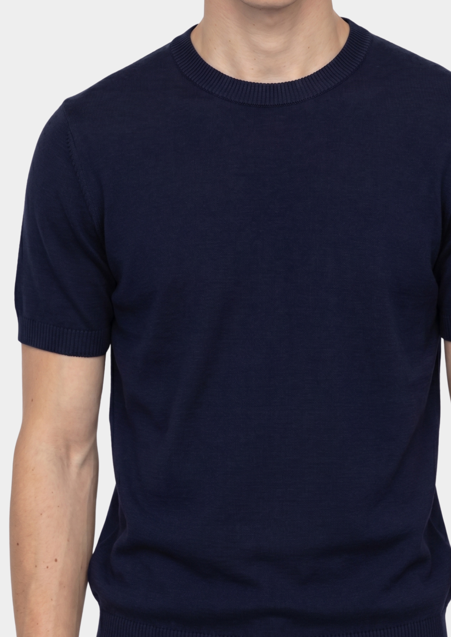 Timeless Navy Blue Knit Crewneck