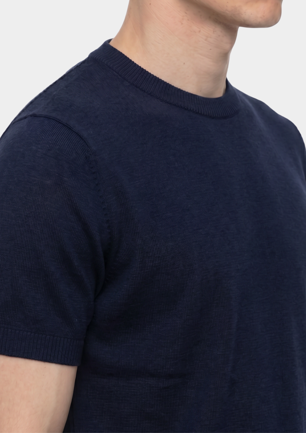 Timeless Navy Blue Knit Crewneck