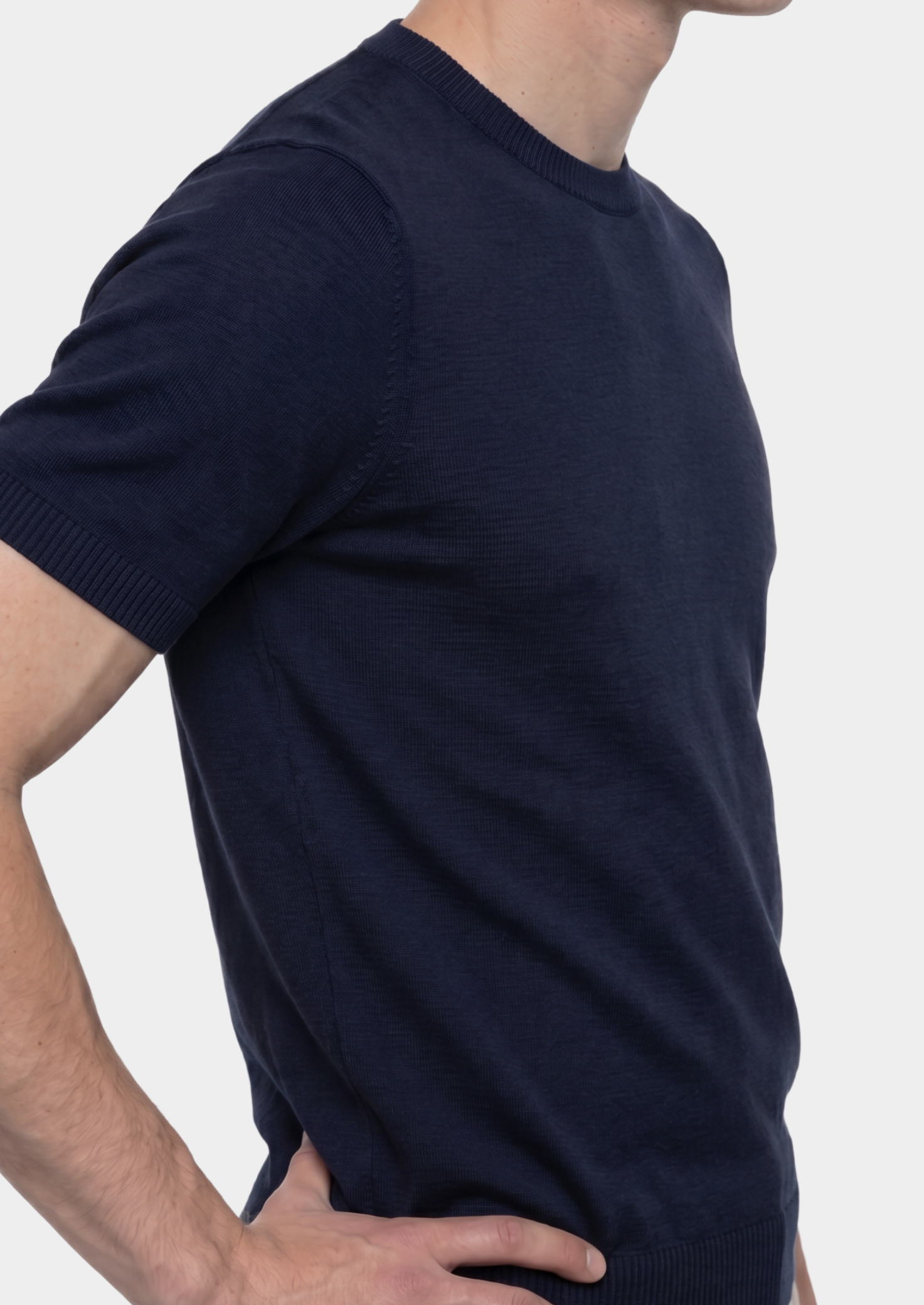 Timeless Navy Blue Knit Crewneck