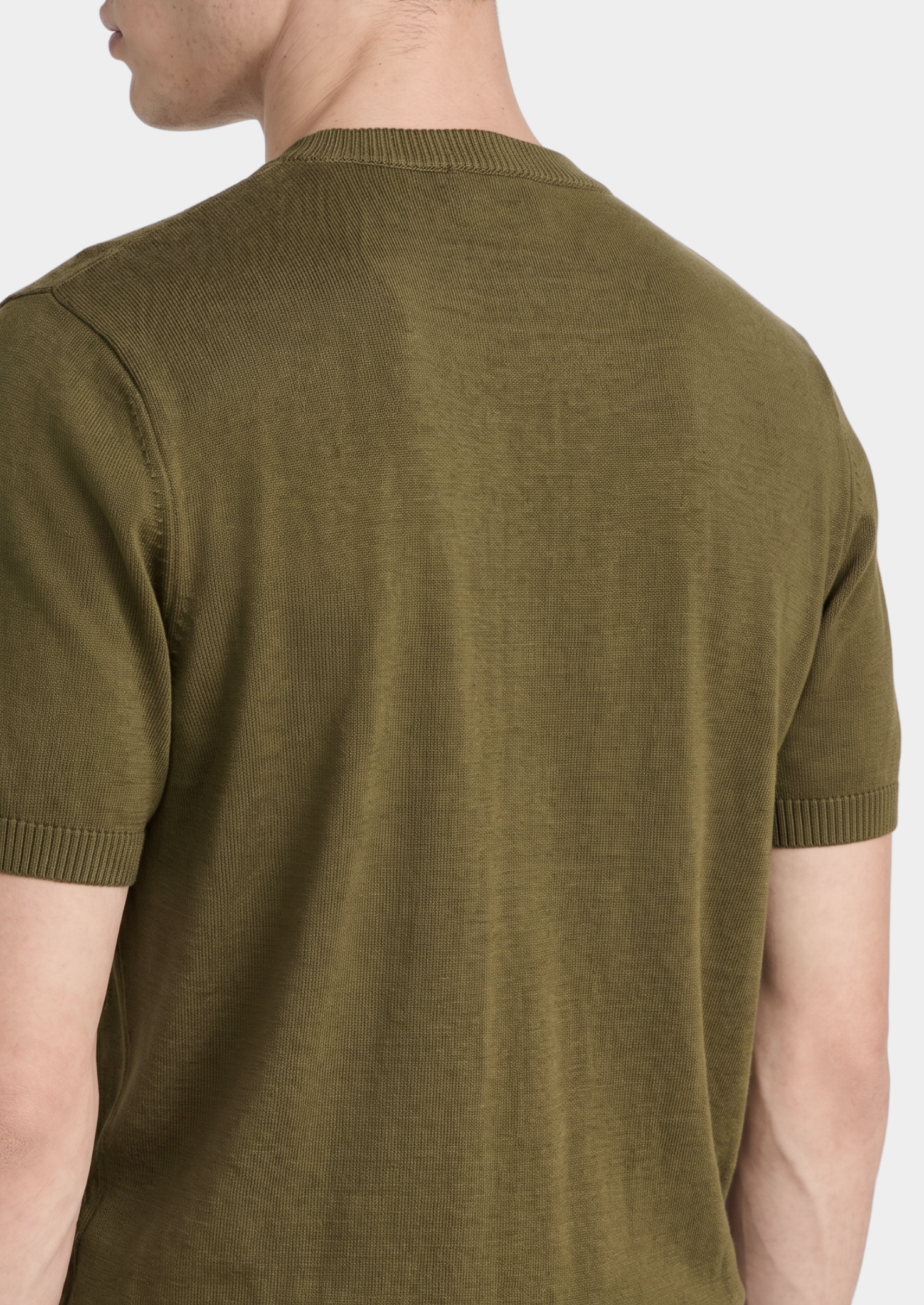 Olive Cashmere Knit Crewneck Top