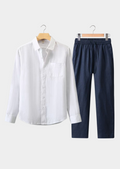 DOLCEVITA Long Sleeve Summer Ensemble - White/Navy