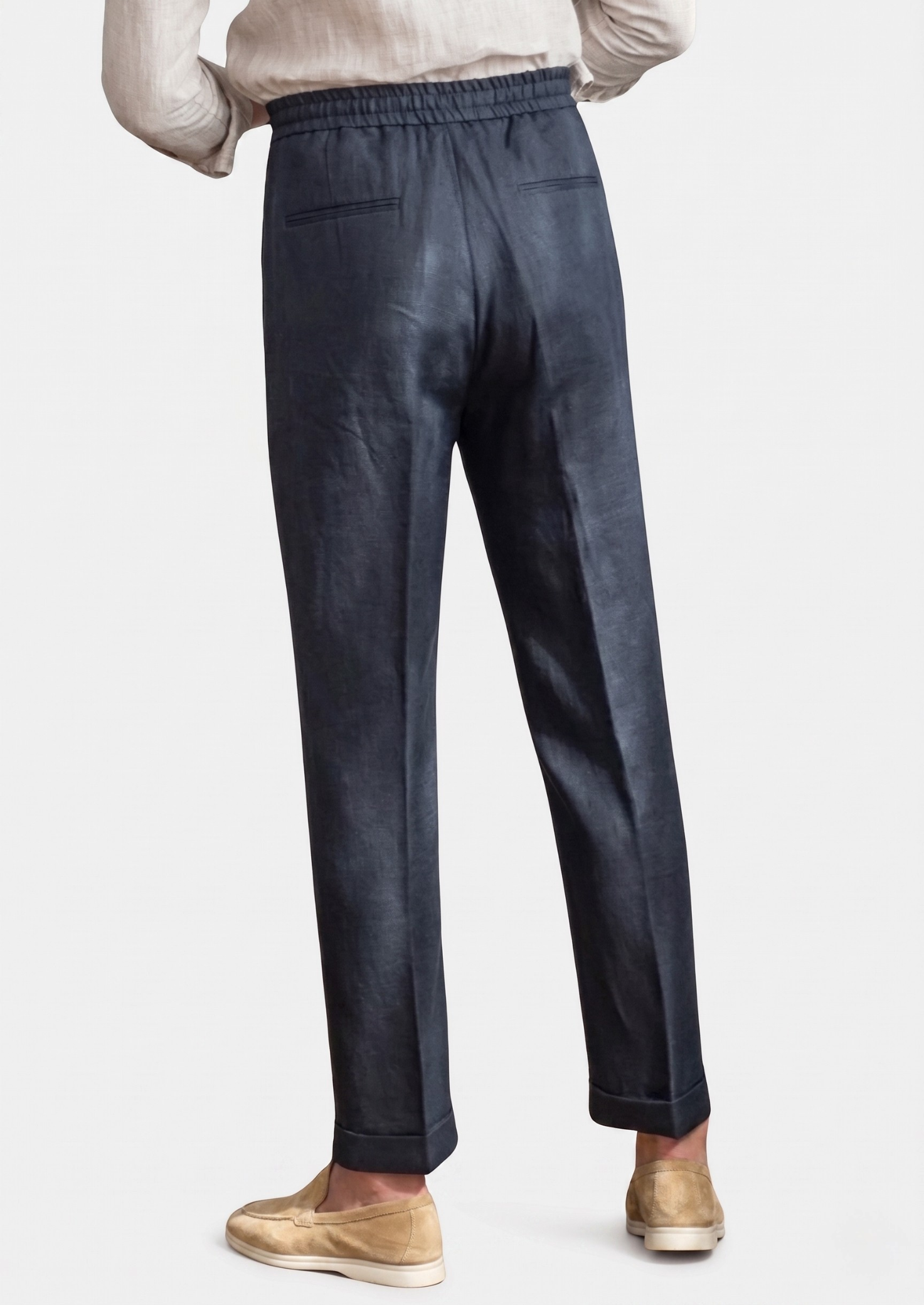 Coastal Drawstring Trousers in Navy
