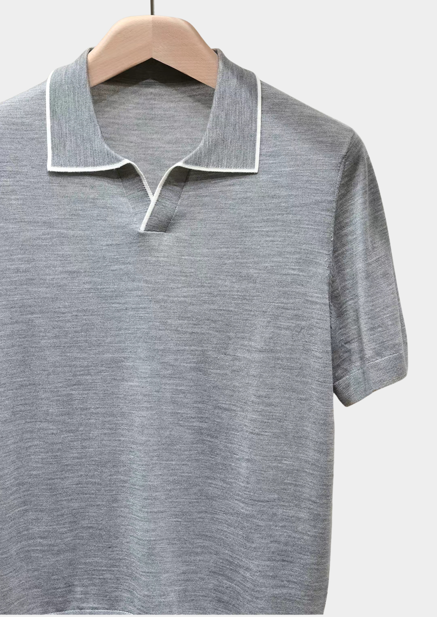 Ellis Lightweight Polo in Light Gray