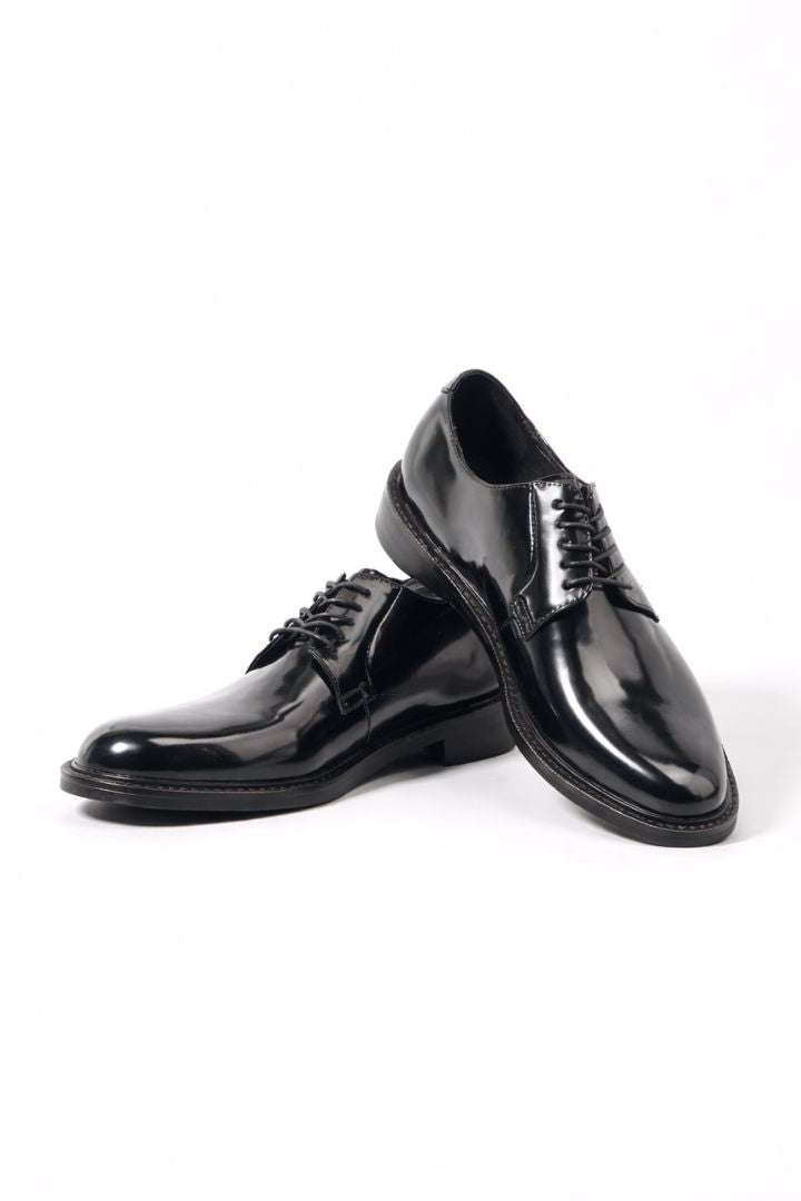 Marcello Black Leather Derby Shoes
