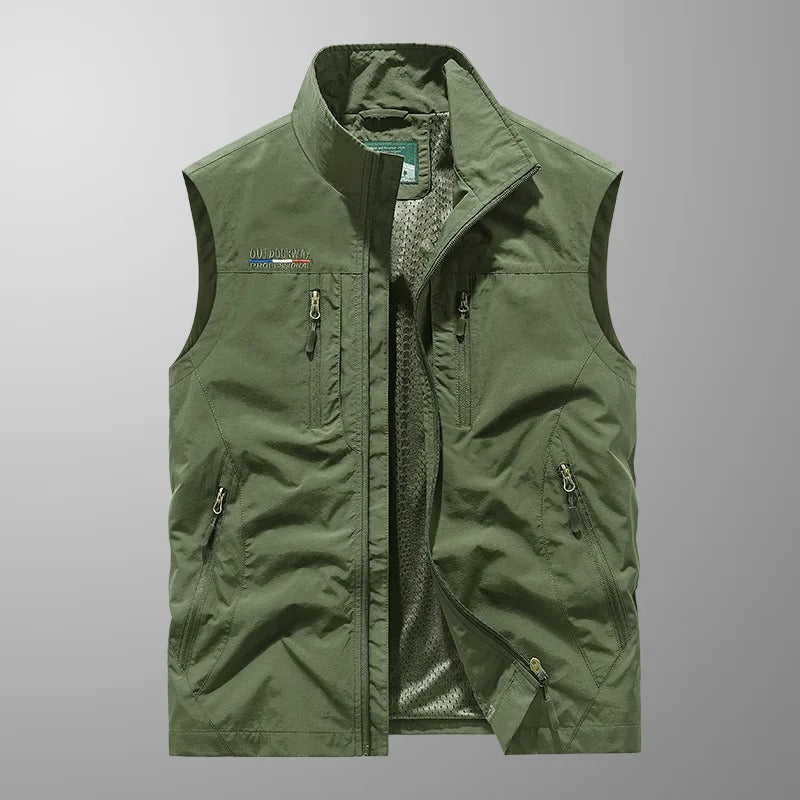 Men's Outdoor Vest with Stand Collar