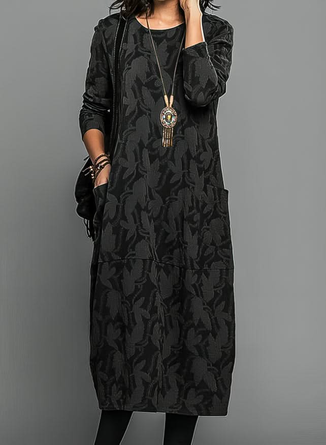 Lunessa Timeless Winter Dress in Charcoal