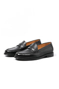Sandro Black Leather Penny Loafers