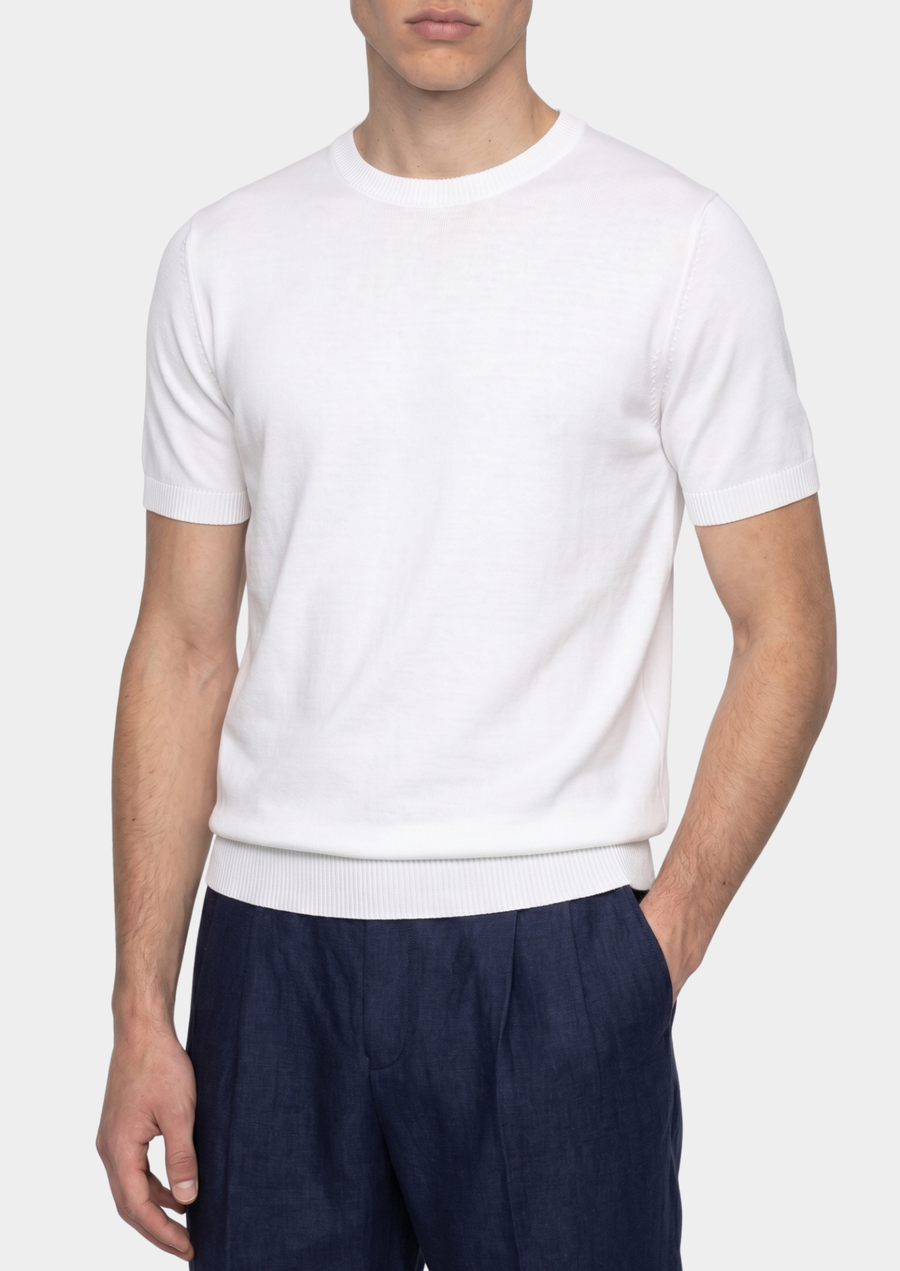 Timeless White Knit Crewneck Tee
