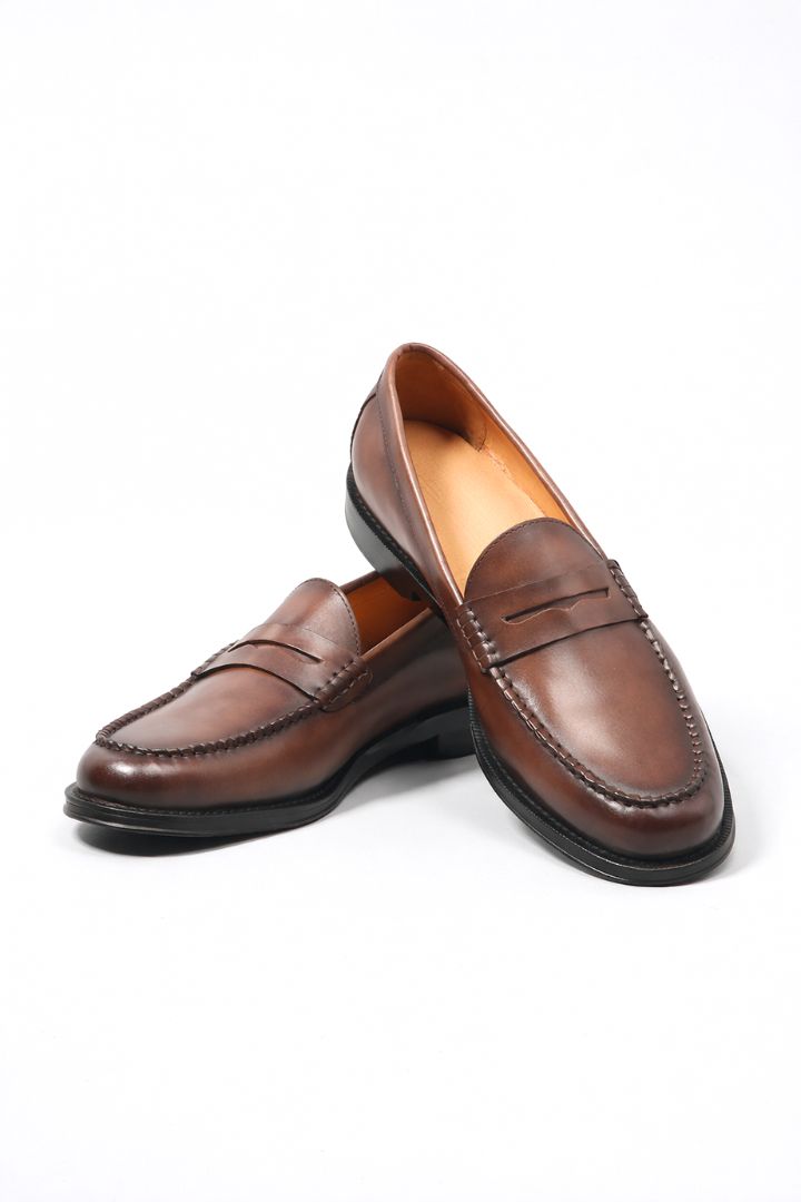 Sandro Brown Leather Penny Loafers