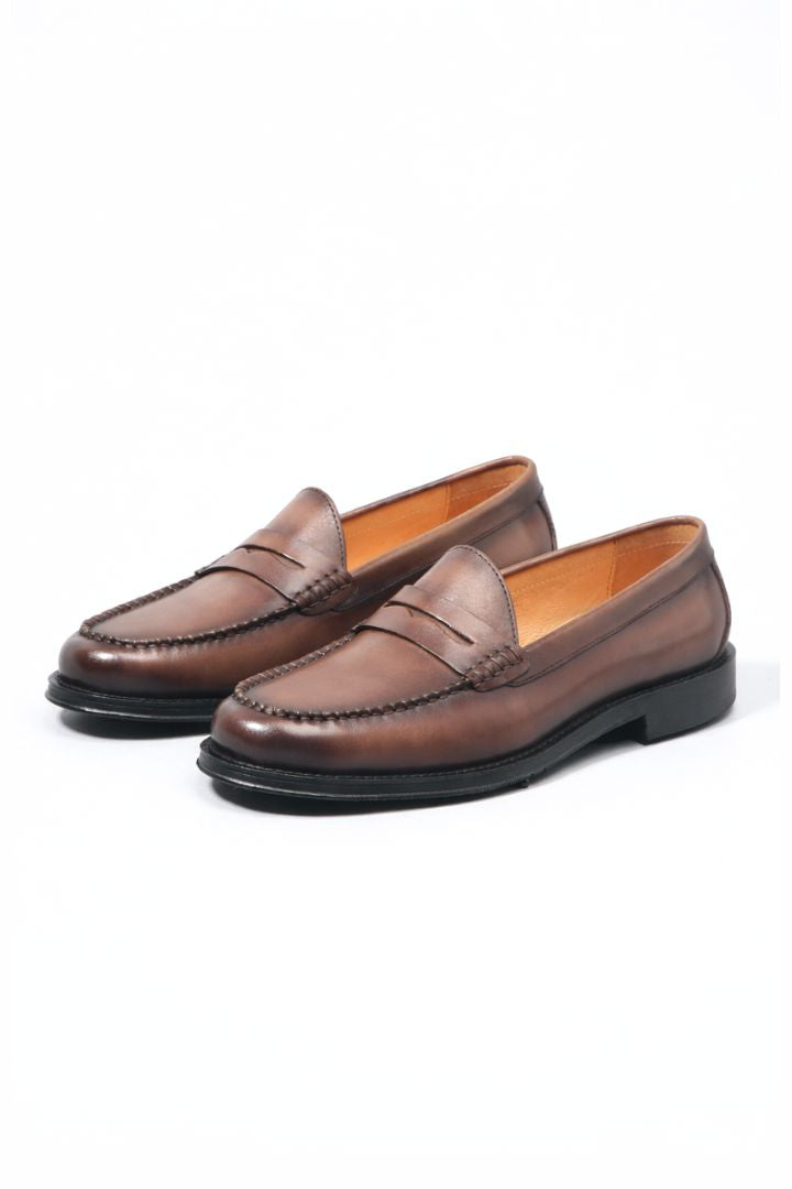 Sandro Brown Leather Penny Loafers