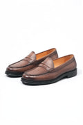 Sandro Brown Leather Penny Loafers