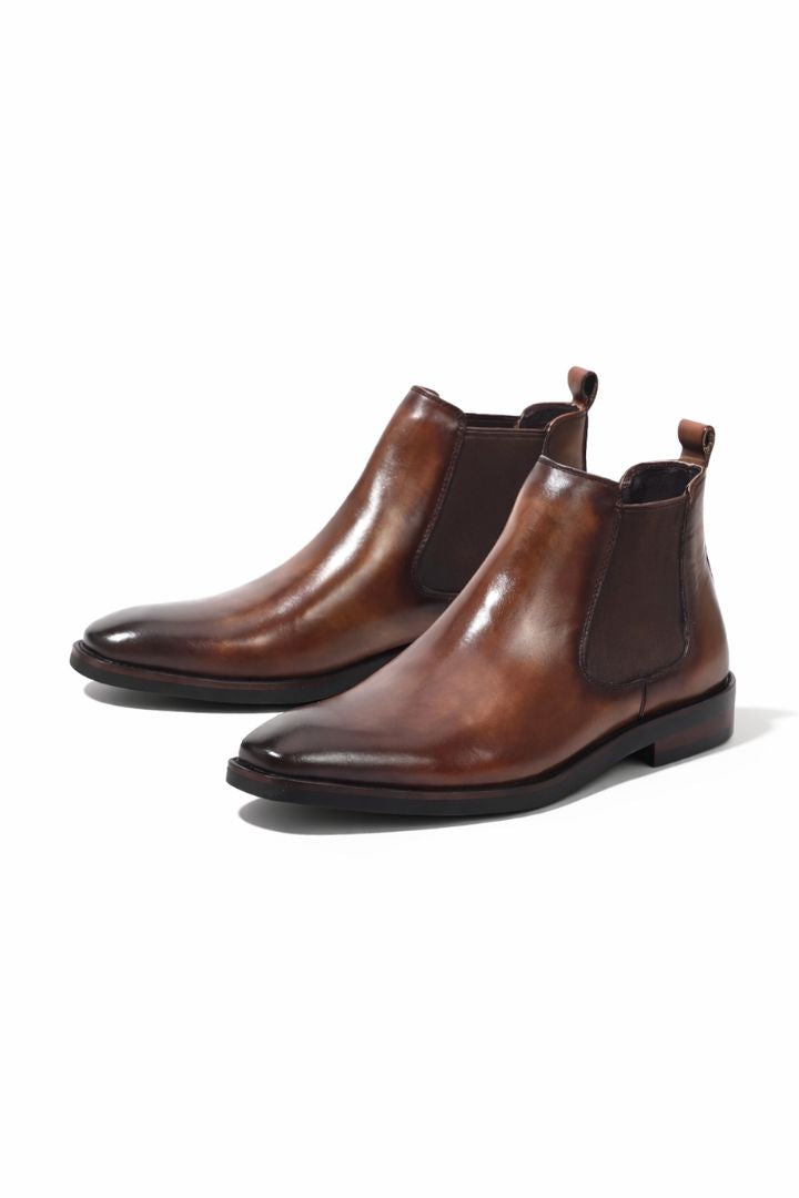 Ruggiero Brown Leather Chelsea Boots