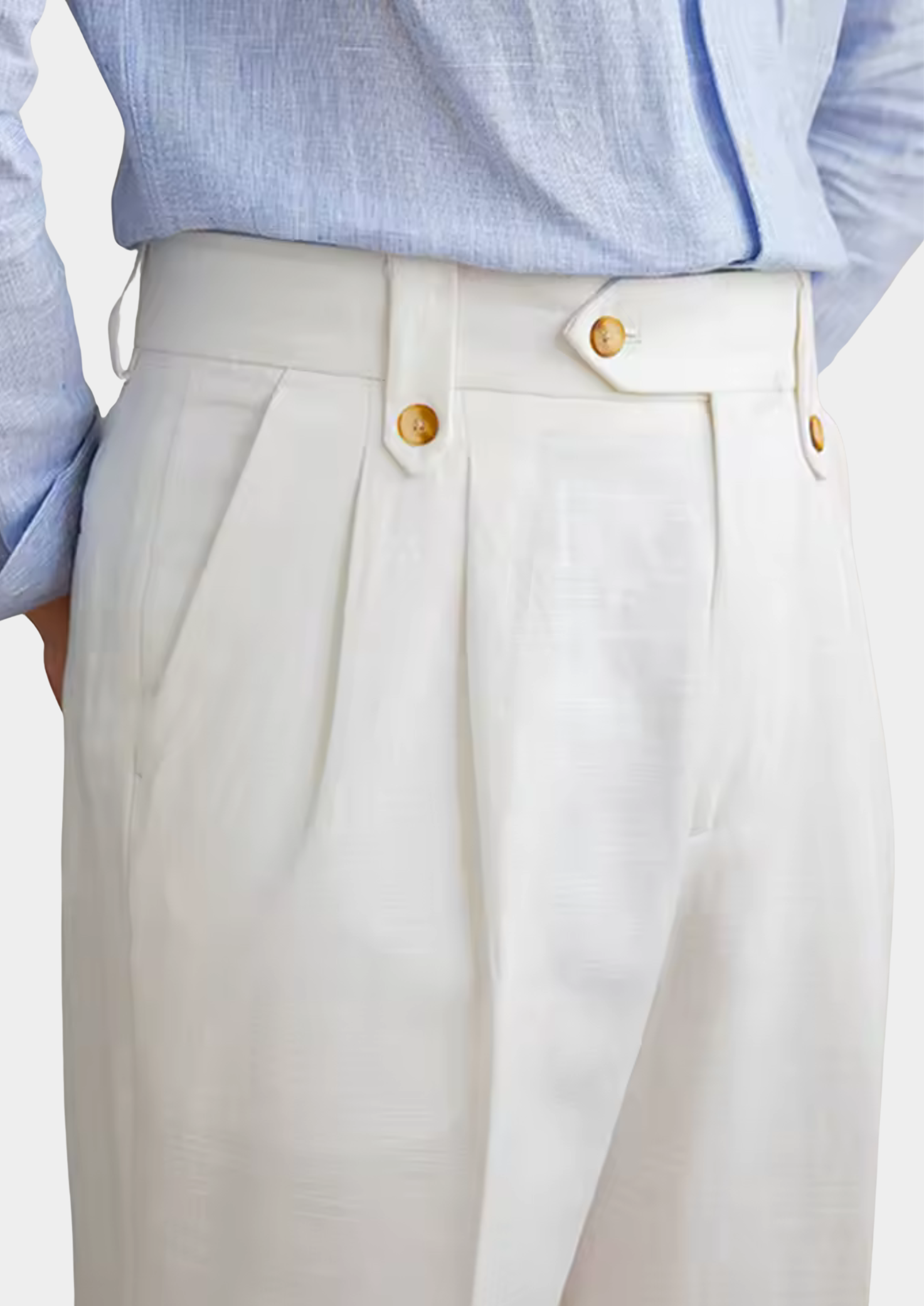 Cagliari Pleated Trousers in White